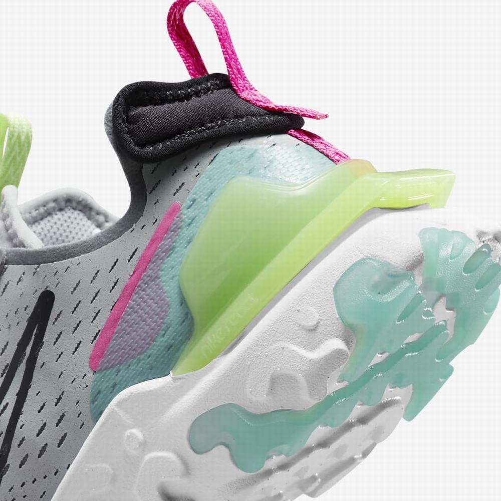Nike React Vision Női Utcai Cipő Szürke Rózsaszín Fekete | NI1976-P93