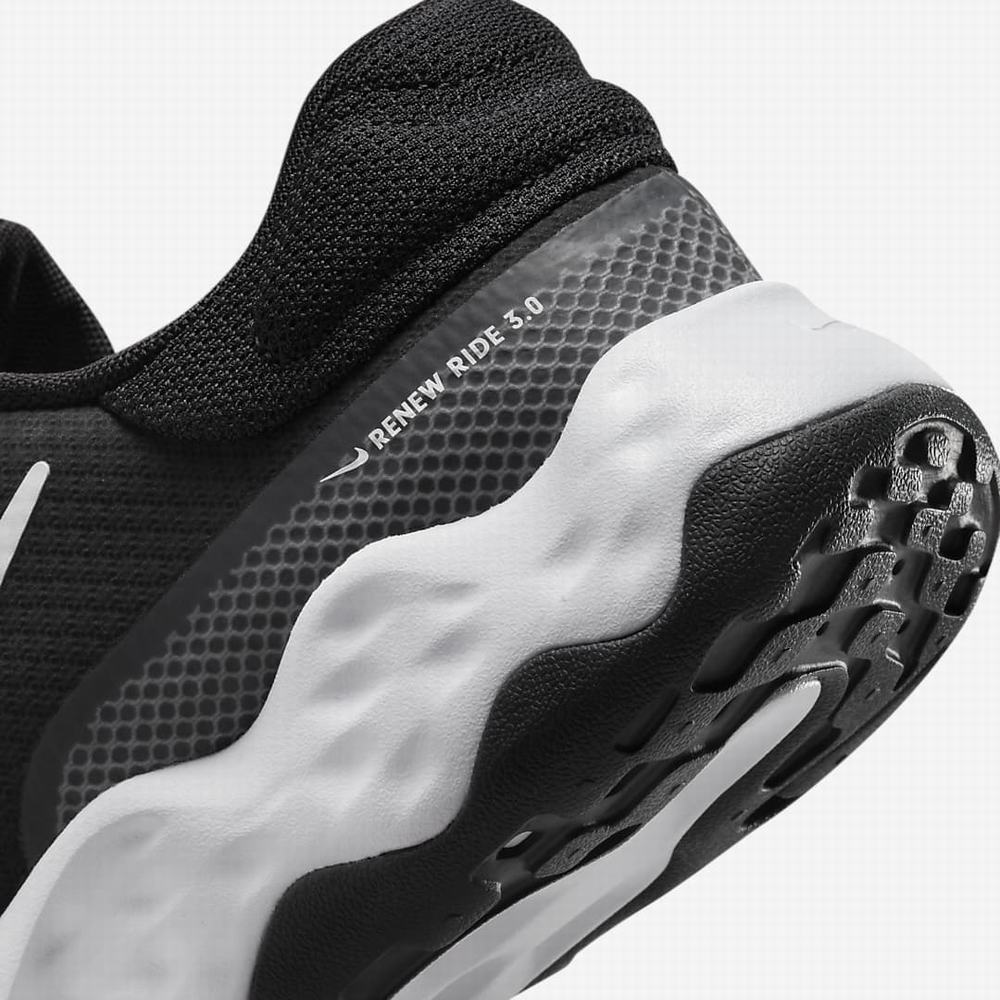 Nike Renew Ride 3 Férfi Futócipő Fekete Sötétszürke Szürke Fehér | NI3824-U52
