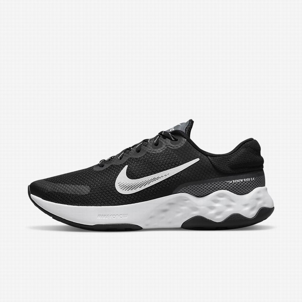 Nike Renew Ride 3 Férfi Futócipő Fekete Sötétszürke Szürke Fehér | NI3824-U52