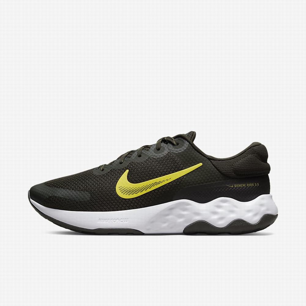 Nike Renew Ride 3 Férfi Futócipő Olivazöld Kék Sárga | NI1364-E17