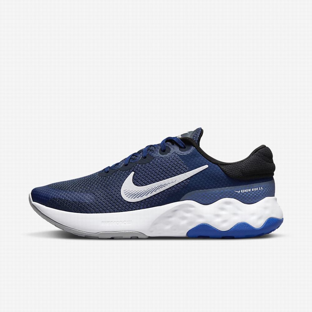 Nike Renew Ride 3 Férfi Futócipő Sötétkék Fekete Sötétobszidián Szürke | NI9705-Y89