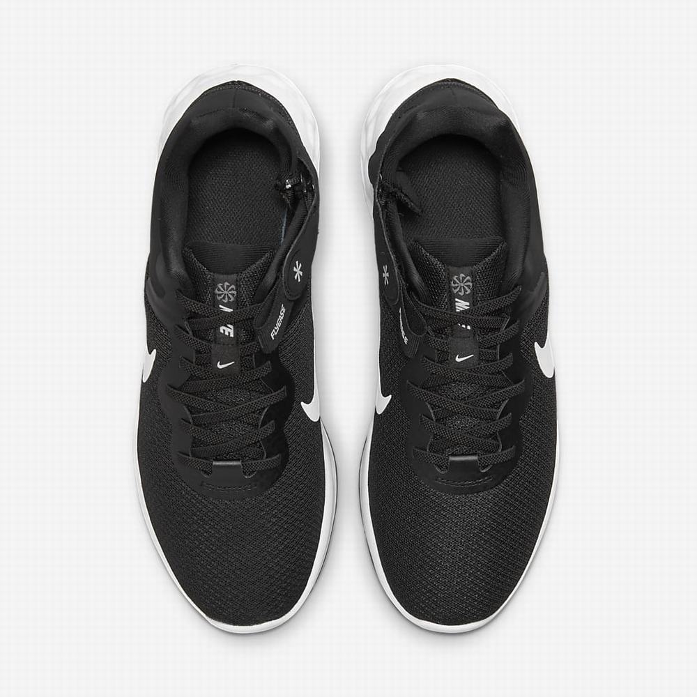 Nike Revolution 6 FlyEase Next Nature Férfi Futócipő Fekete Szürke Fehér | NI6102-X34