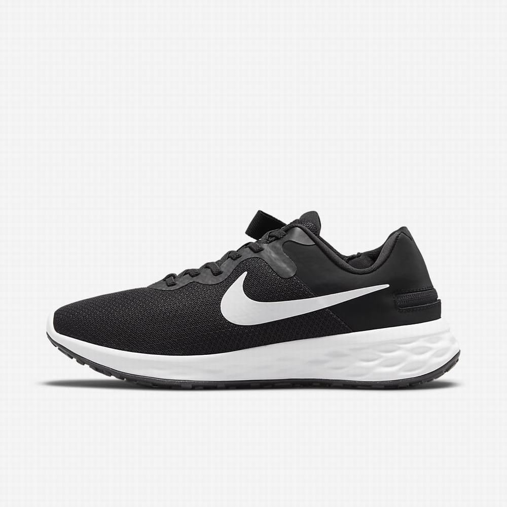 Nike Revolution 6 FlyEase Next Nature Férfi Futócipő Fekete Szürke Fehér | NI6102-X34