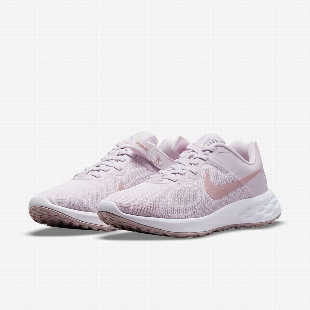 Nike Revolution 6 FlyEase Next Nature Női Futócipő Világos Lila Fehér | NI2179-Y58