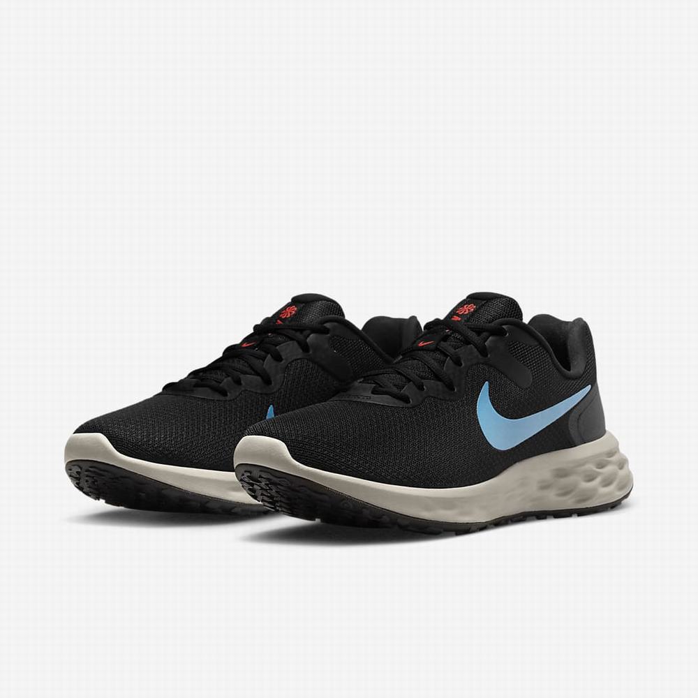 Nike Revolution 6 Next Nature Férfi Futócipő Fekete Szürke Világos Piros Kék | NI7016-H71