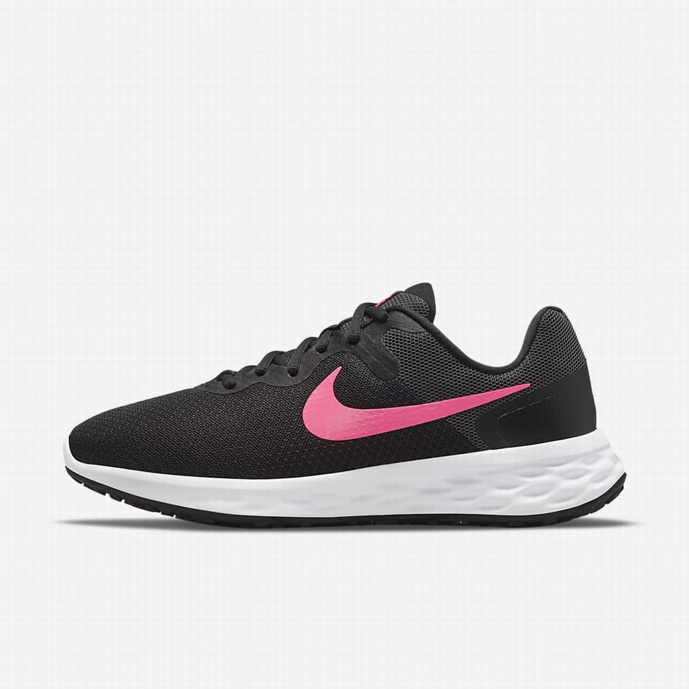 Nike Revolution 6 Next Nature (Wide) Női Futócipő Fekete Szürke Rózsaszín | NI7219-M87