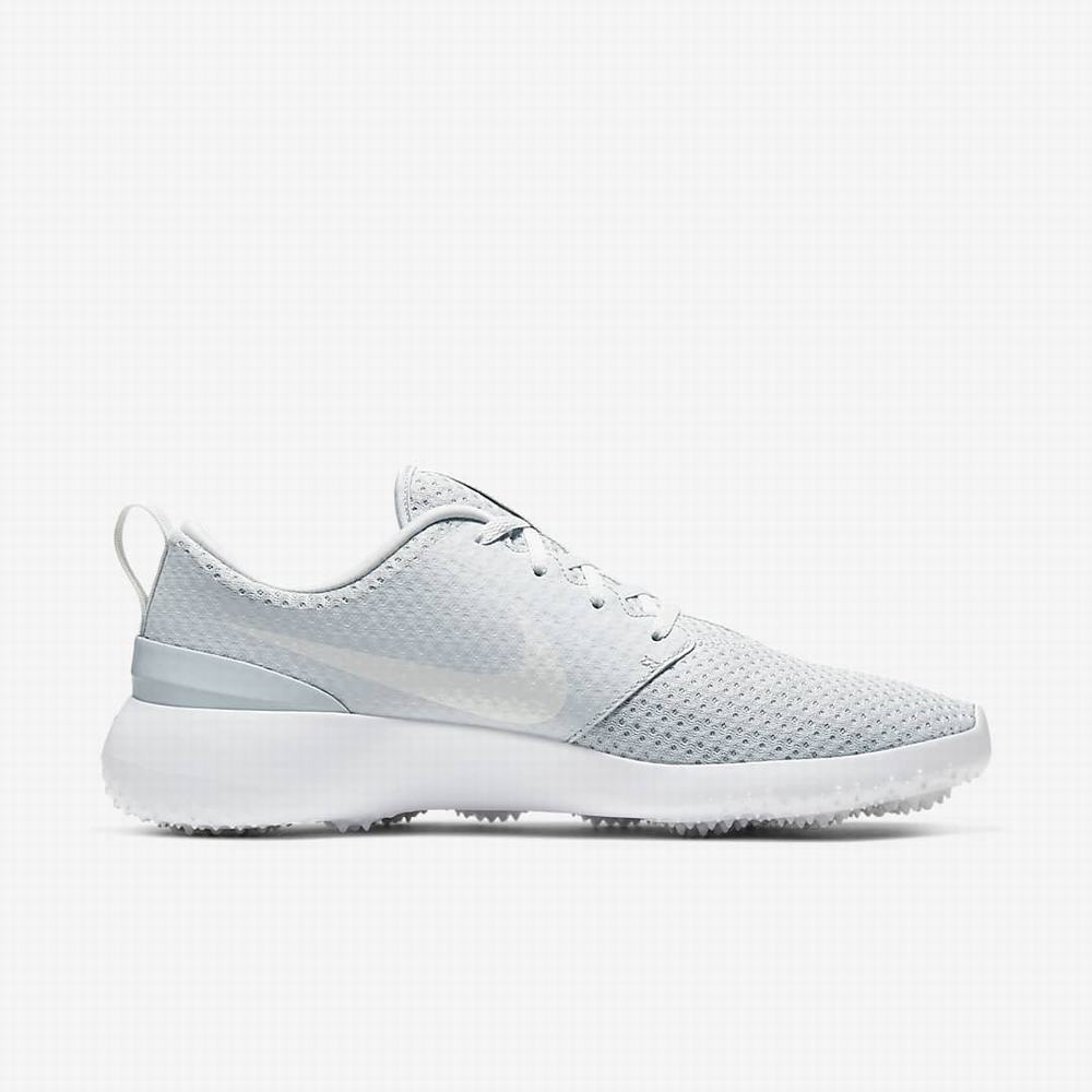 Nike Roshe G Férfi Golf Cipő Platina Fehér Metal Fehér | NI4358-Y16