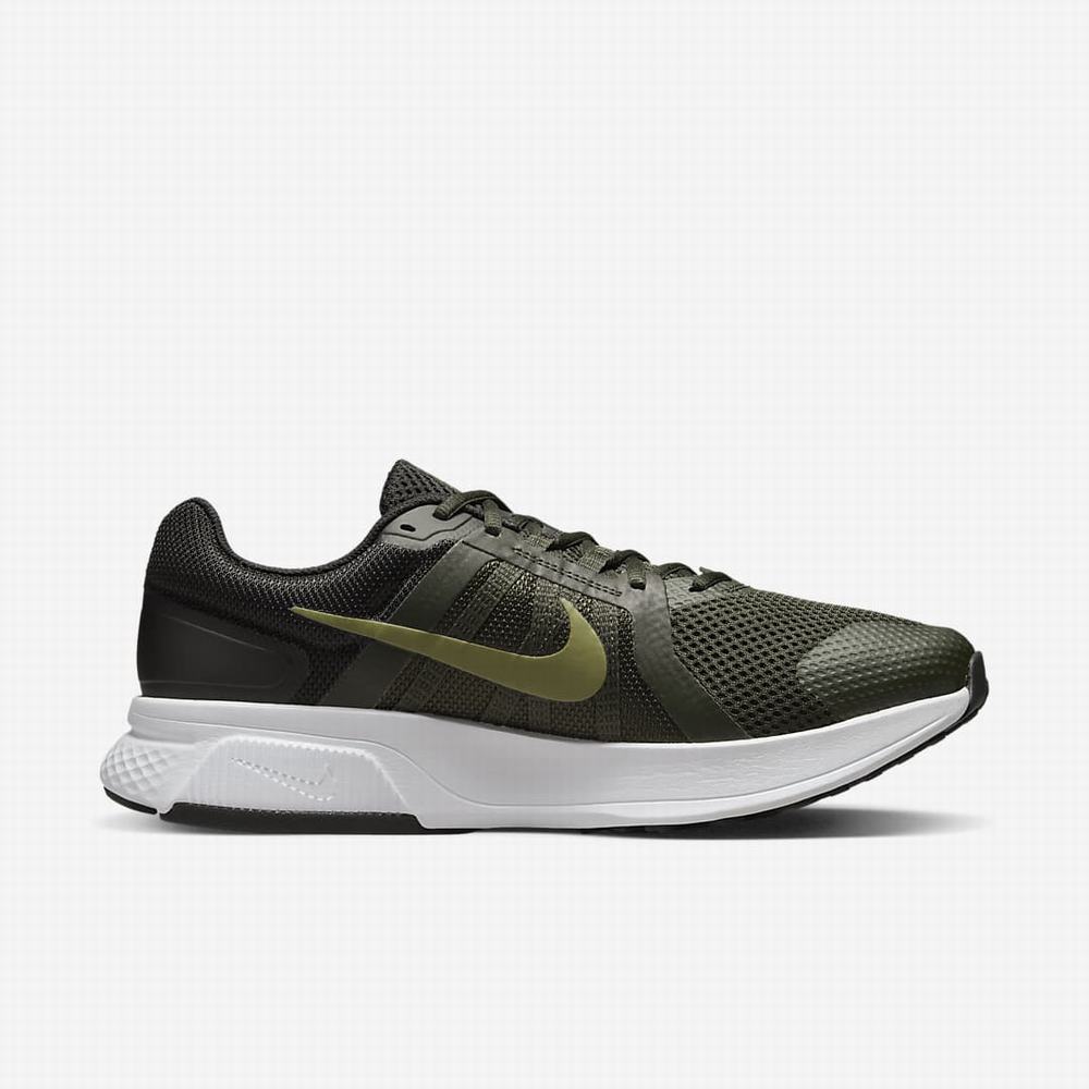 Nike Run Swift 2 (Extra Wide) Férfi Futócipő Olivazöld Fekete Fehér | NI5693-U32