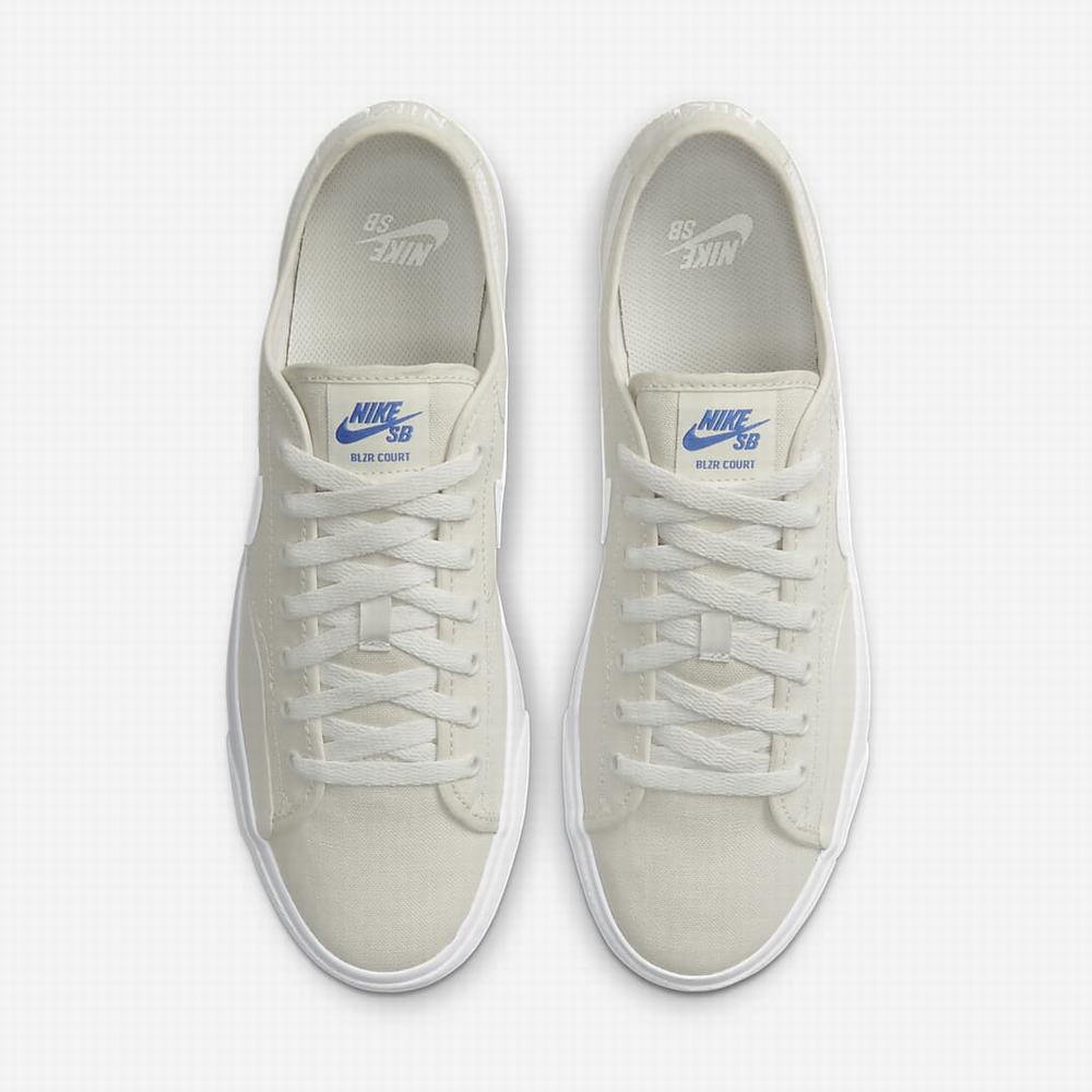 Nike SB BLZR Court Női Utcai Cipő Világos Szürke Kék Fehér | NI0375-S38