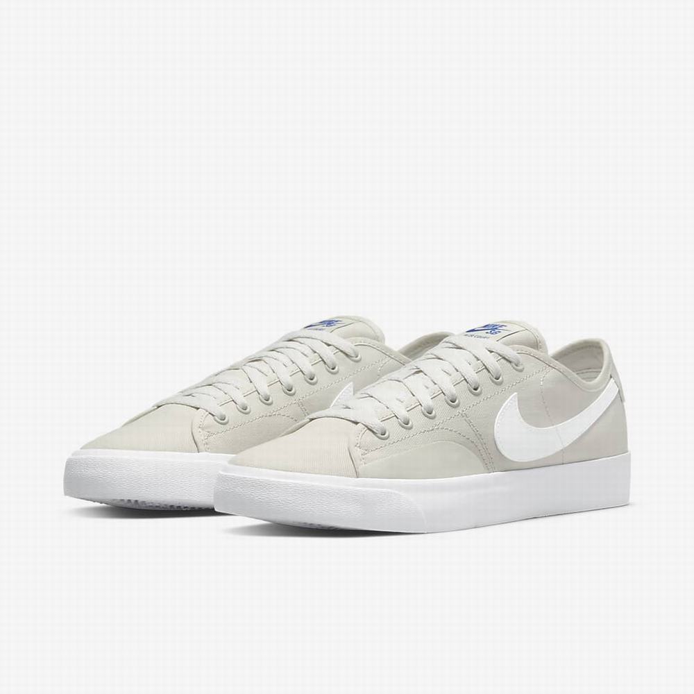 Nike SB BLZR Court Női Utcai Cipő Világos Szürke Kék Fehér | NI0375-S38