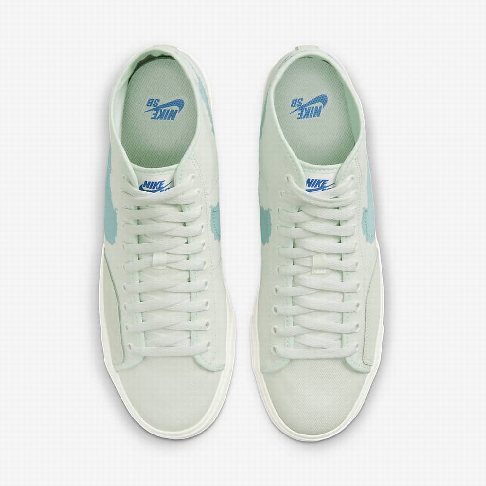 Nike SB Blazer Court Mid Premium Férfi Deszkás Cipő Zöld Kék | NI1265-J94