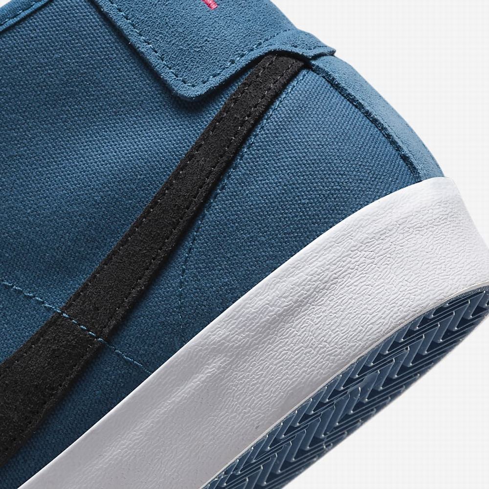 Nike SB Blazer Court Mid Premium Férfi Deszkás Cipő Sötétkék Fekete | NI2518-H97
