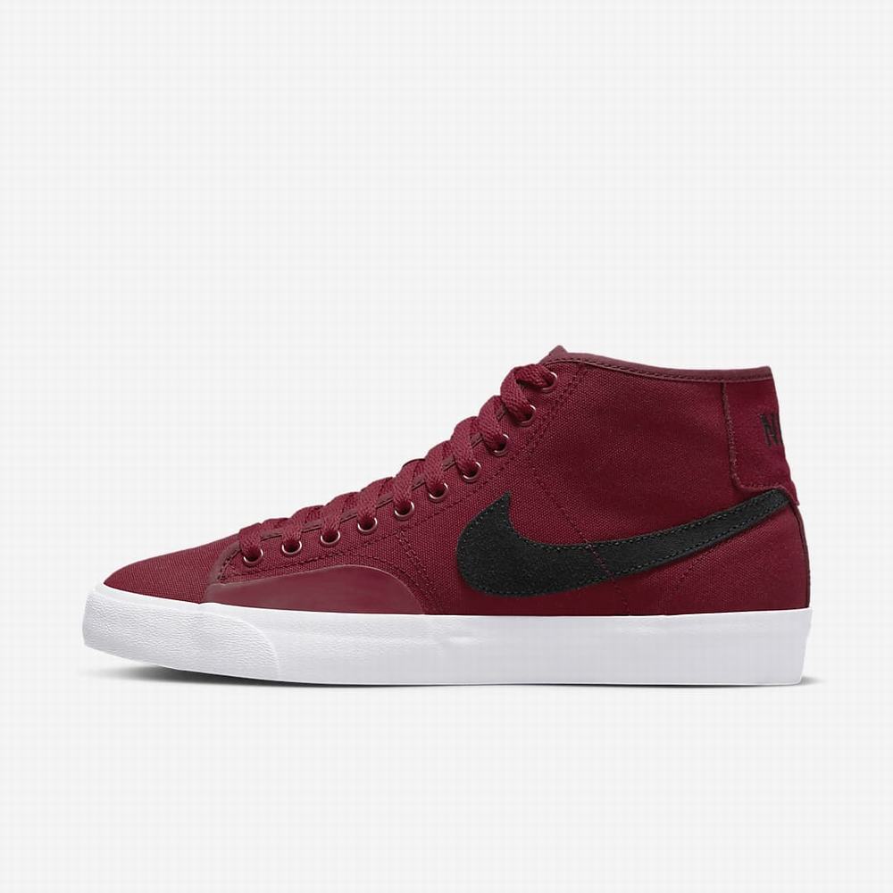 Nike SB Blazer Court Mid Premium Férfi Deszkás Cipő Piros Fekete | NI4072-G10