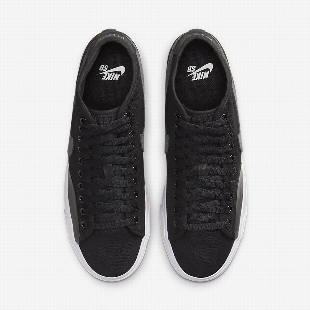Nike SB Blazer Court Mid Premium Férfi Deszkás Cipő Fekete Sötétszürke | NI6714-J81