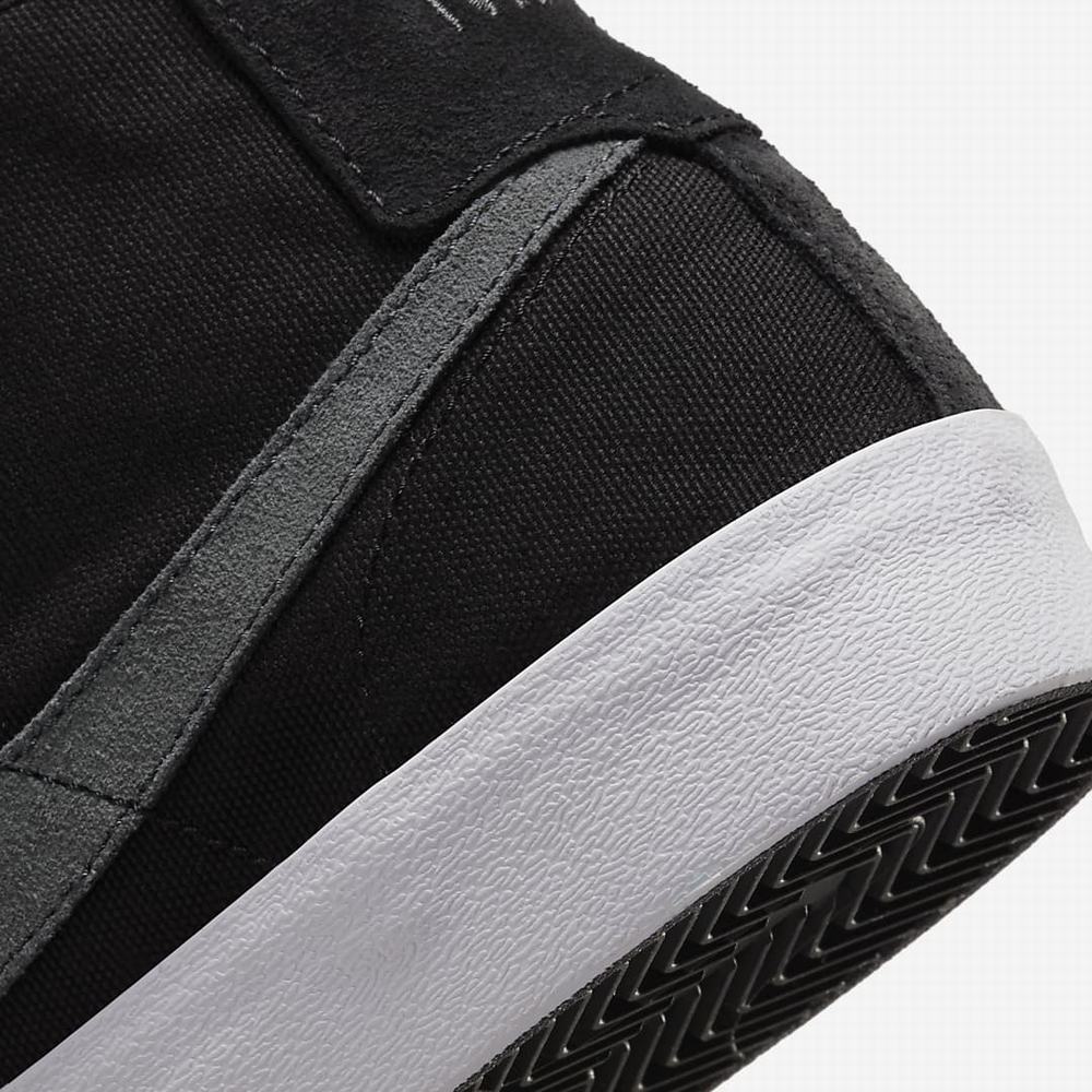Nike SB Blazer Court Mid Premium Férfi Deszkás Cipő Fekete Sötétszürke | NI6714-J81