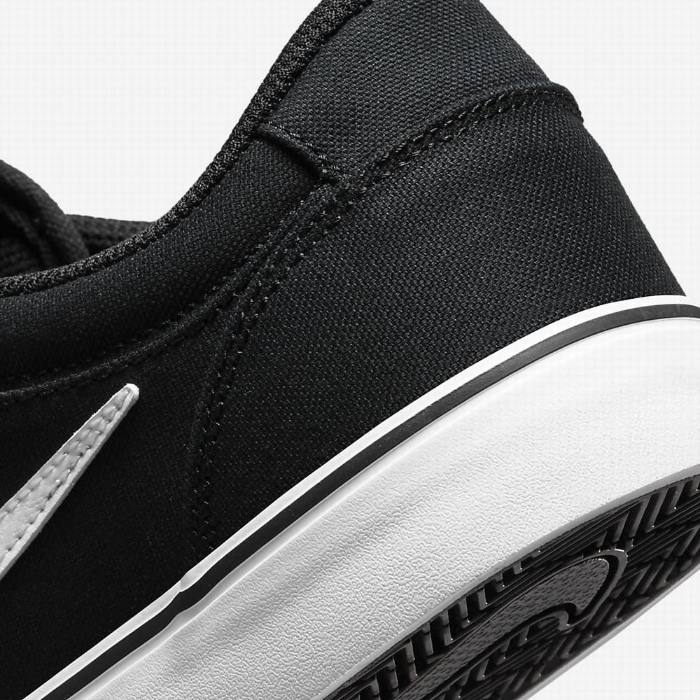 Nike SB Chron 2 Canvas Férfi Deszkás Cipő Fekete Fehér | NI1564-W52