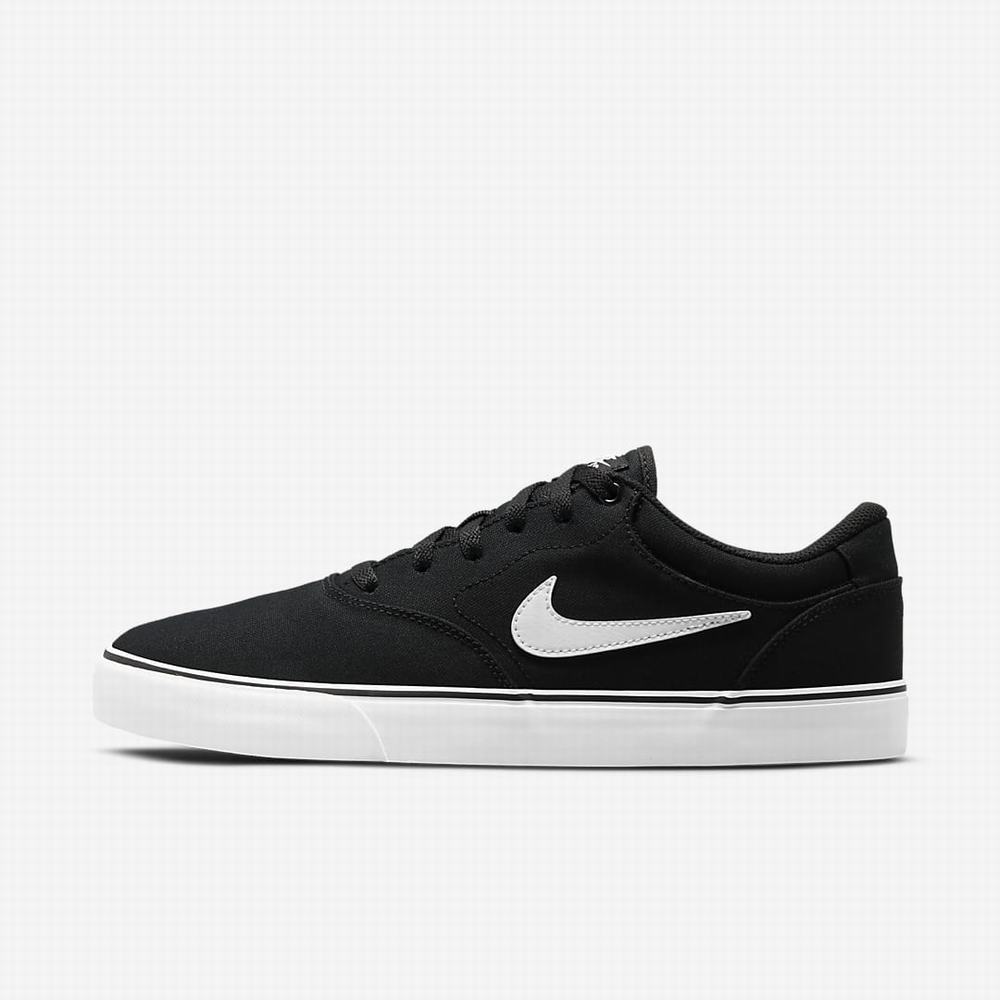 Nike SB Chron 2 Canvas Férfi Deszkás Cipő Fekete Fehér | NI1564-W52