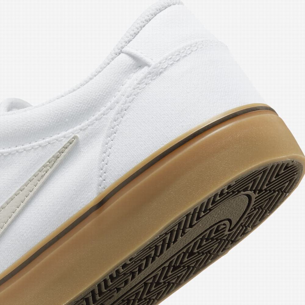 Nike SB Chron 2 Canvas Férfi Deszkás Cipő Fehér Világos Barna | NI2791-Z96