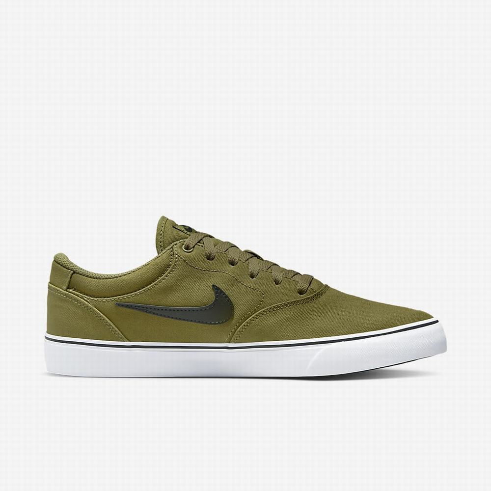 Nike SB Chron 2 Canvas Női Utcai Cipő Olivazöld Fehér Fekete | NI8953-F32