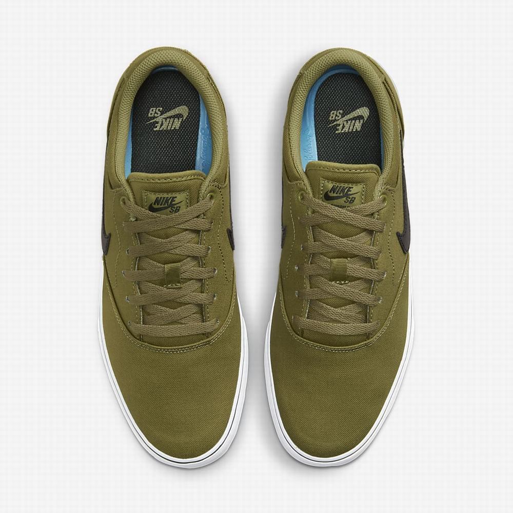 Nike SB Chron 2 Canvas Női Utcai Cipő Olivazöld Fehér Fekete | NI8953-F32