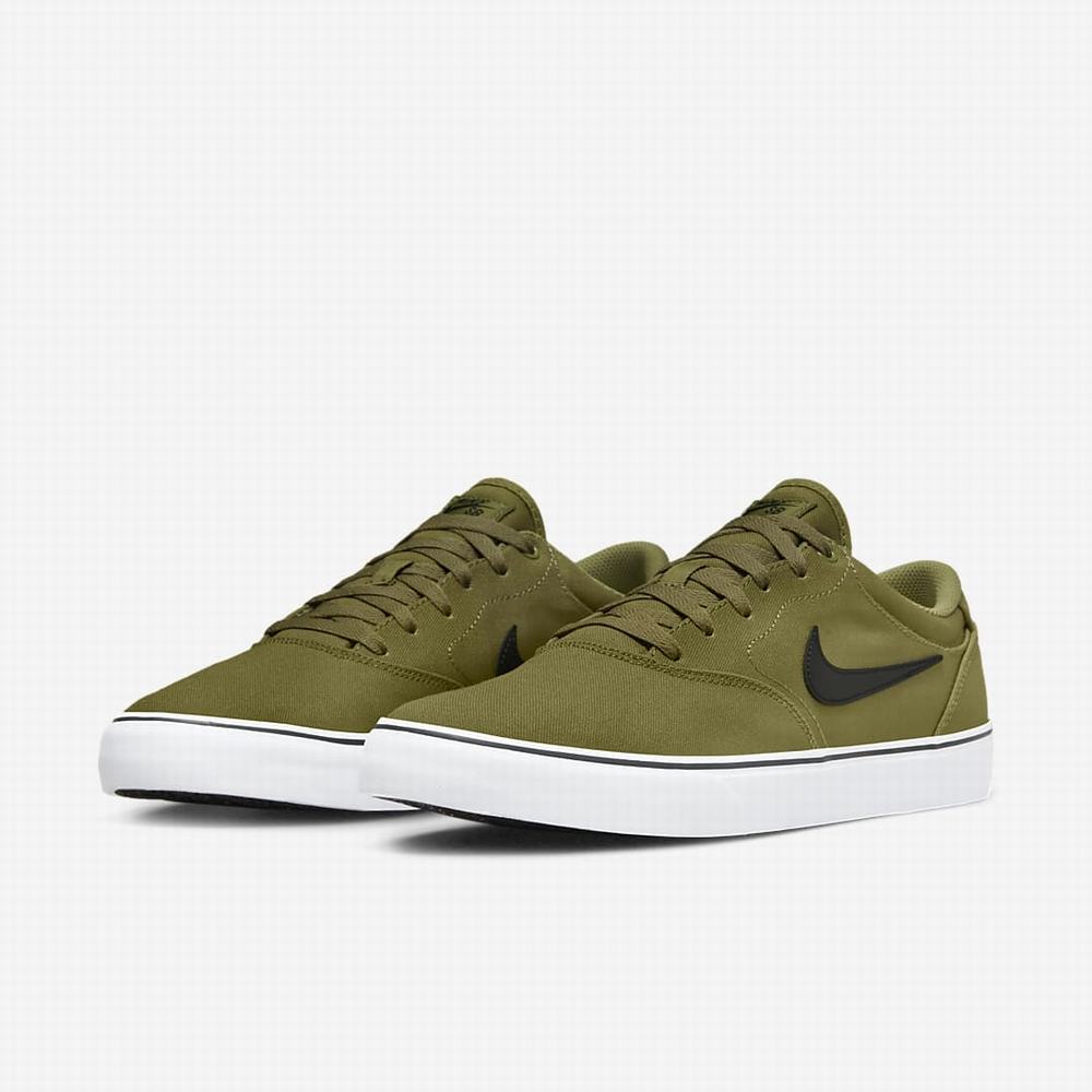 Nike SB Chron 2 Canvas Női Utcai Cipő Olivazöld Fehér Fekete | NI8953-F32