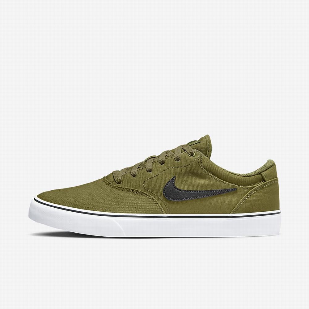 Nike SB Chron 2 Canvas Női Utcai Cipő Olivazöld Fehér Fekete | NI8953-F32