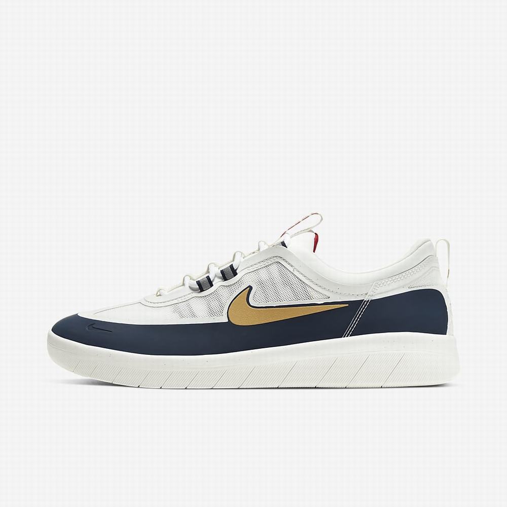 Nike SB Nyjah Free 2 Női Deszkás Cipő Obszidián Fehér Obszidián Arany | NI5718-C01