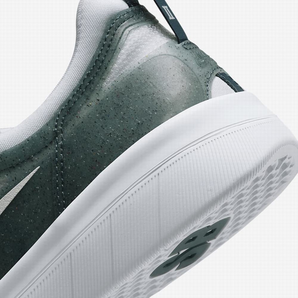 Nike SB Nyjah Free 2 Premium Férfi Deszkás Cipő Szürke Zöld Kék Zöld Fehér | NI1234-Y38