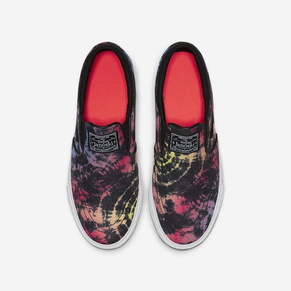 Nike SB Stefan Janoski Canvas Slip Tie-Dye Gyerek Deszkás Cipő Világos Piros Kék Sárga Fekete | NI0631-Z92