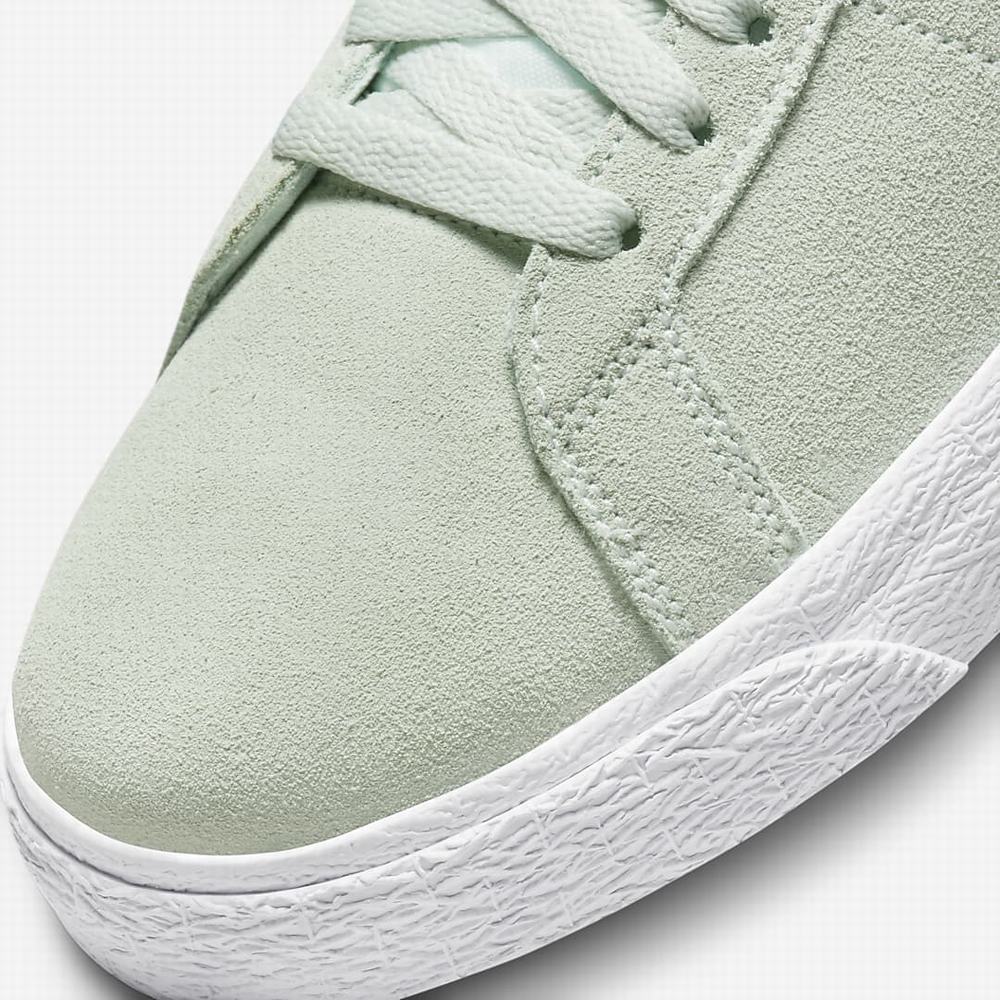 Nike SB Zoom Blazer Mid Férfi Deszkás Cipő Zöld Fehér Sötétkék | NI1234-Q12