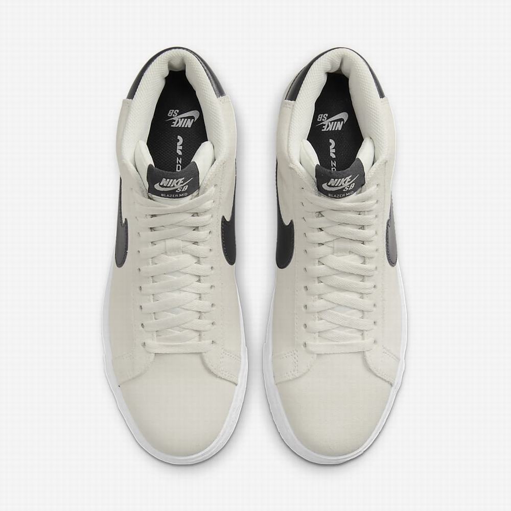 Nike SB Zoom Blazer Mid Női Deszkás Cipő Bézs Fehér Lila | NI3706-P65