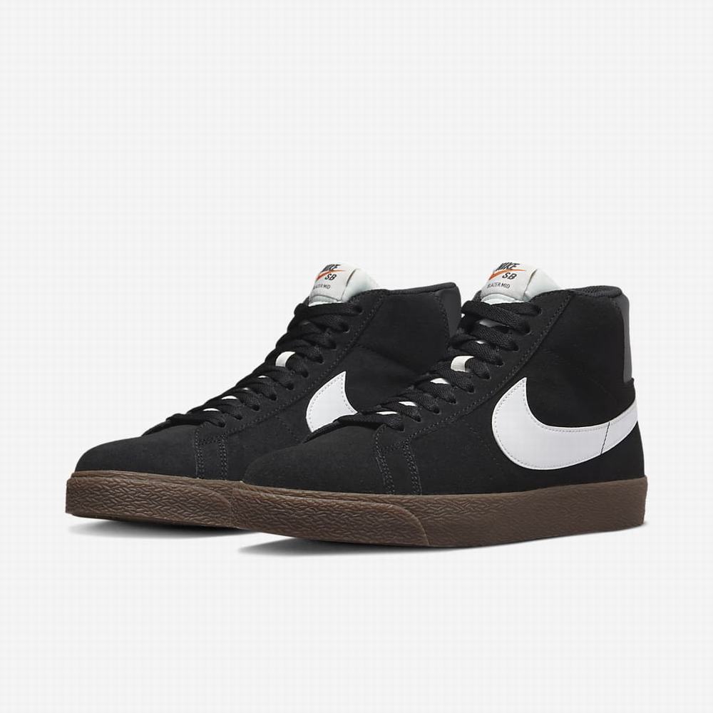 Nike SB Zoom Blazer Mid Női Deszkás Cipő Fekete Fehér | NI7143-B42