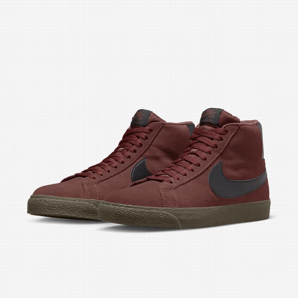 Nike SB Zoom Blazer Mid Női Utcai Cipő Barna Sötétbarna Fekete | NI5816-H79
