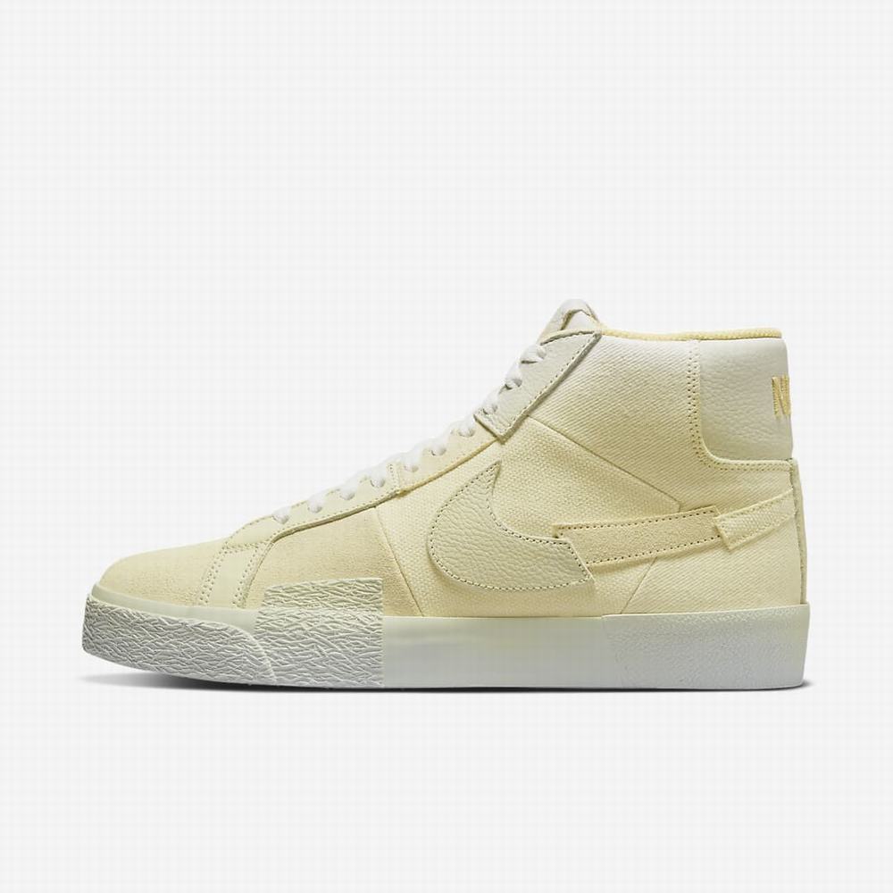 Nike SB Zoom Blazer Mid PRM Férfi Utcai Cipő Citrom Világoskék Citrom Világoskék Fehér Citrom Világoskék | NI2107-V29
