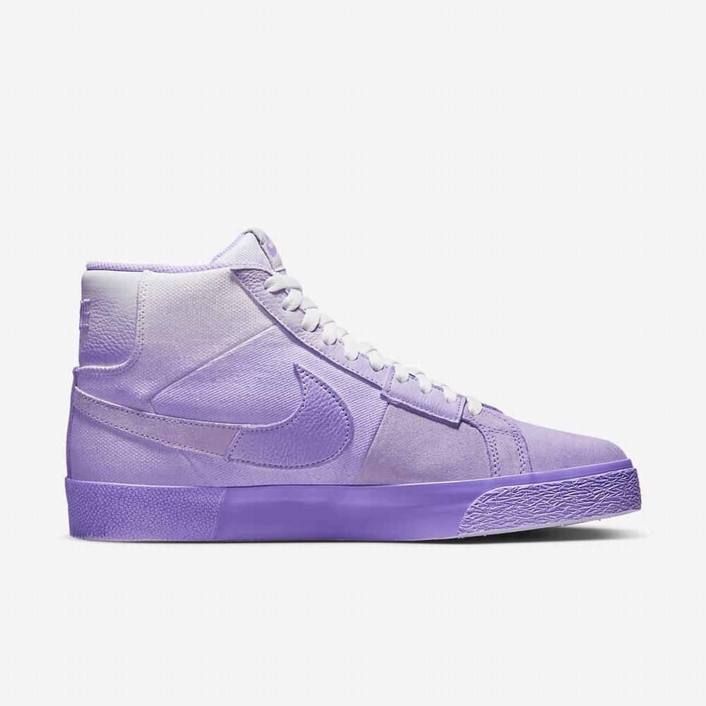 Nike SB Zoom Blazer Mid PRM Férfi Utcai Cipő Lila Fehér | NI6734-C30