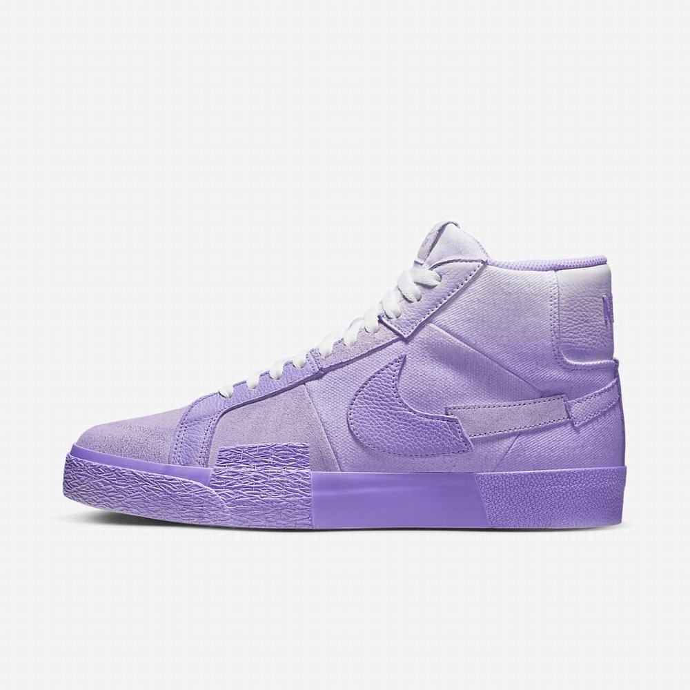 Nike SB Zoom Blazer Mid PRM Férfi Utcai Cipő Lila Fehér | NI6734-C30