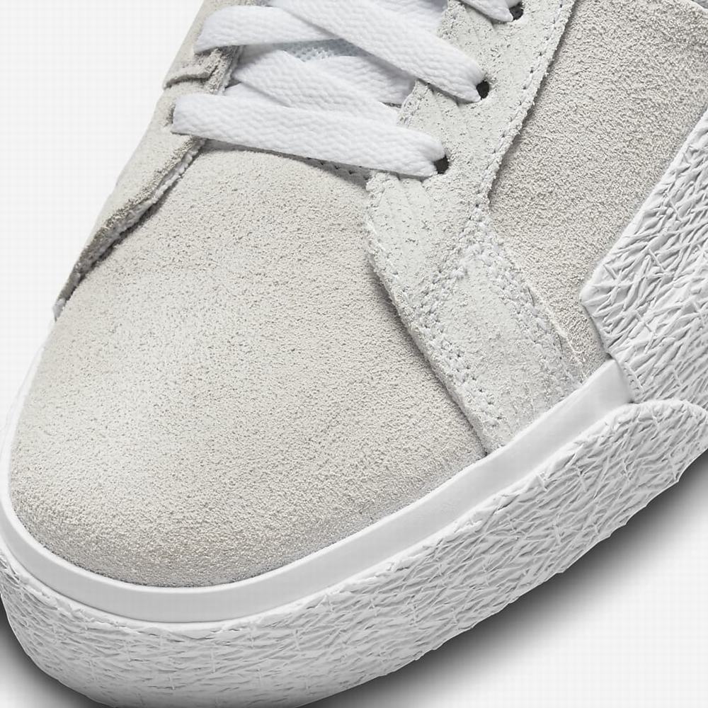 Nike SB Zoom Blazer Mid PRM Női Utcai Cipő Fehér Platina Szürke | NI2534-N14