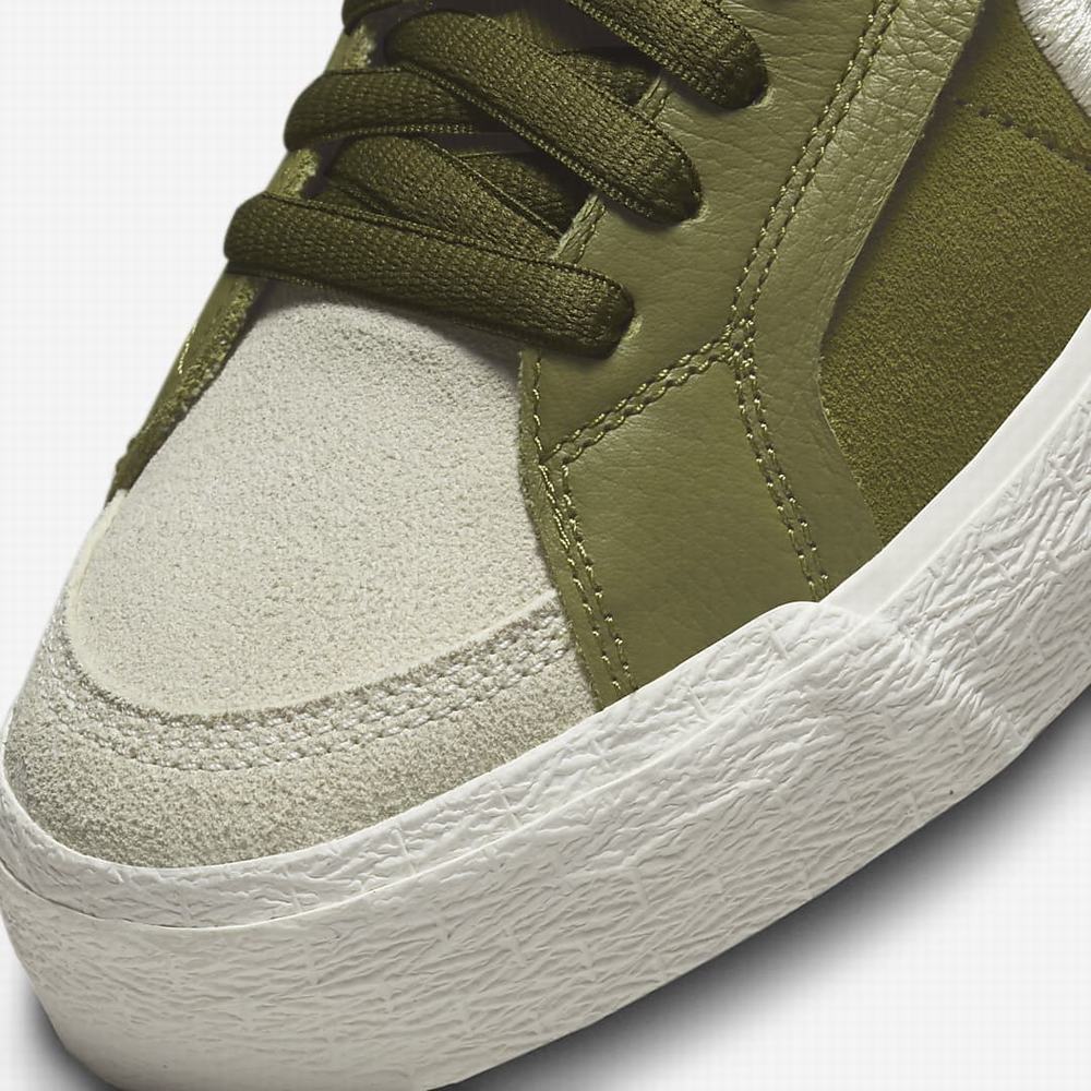 Nike SB Zoom Blazer Mid Premium Plus Női Deszkás Cipő Olivazöld | NI8653-U45
