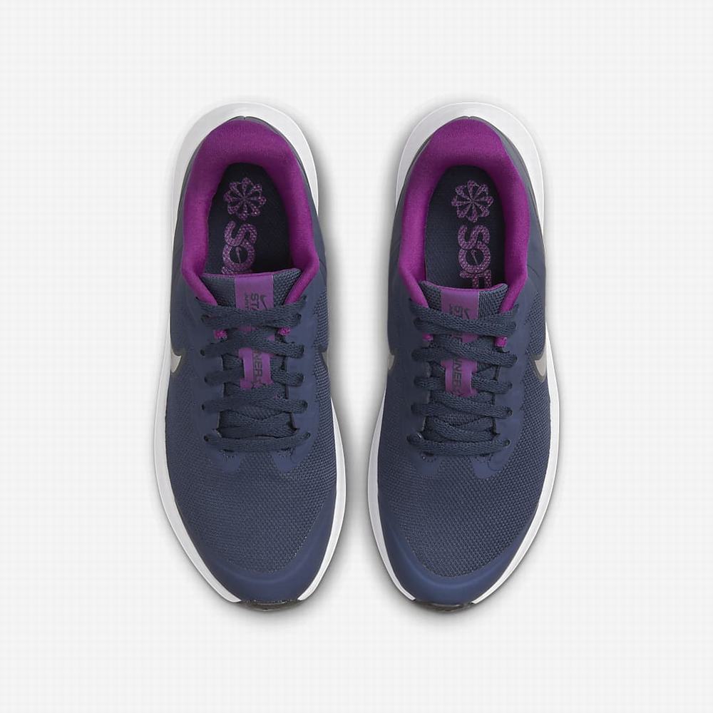 Nike Star Runner 3 Gyerek Futócipő Sötétkék Lila Metal Titán | NI9874-K82