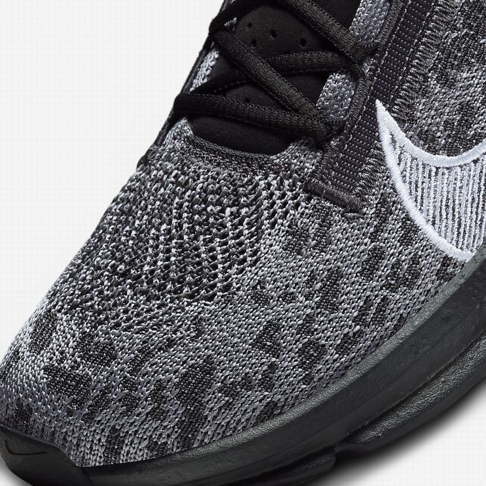 Nike SuperRep Go 3 Next Nature Flyknit Férfi Edzőcipő Sötétszürke Fekete Szürke Fehér | NI2416-D49