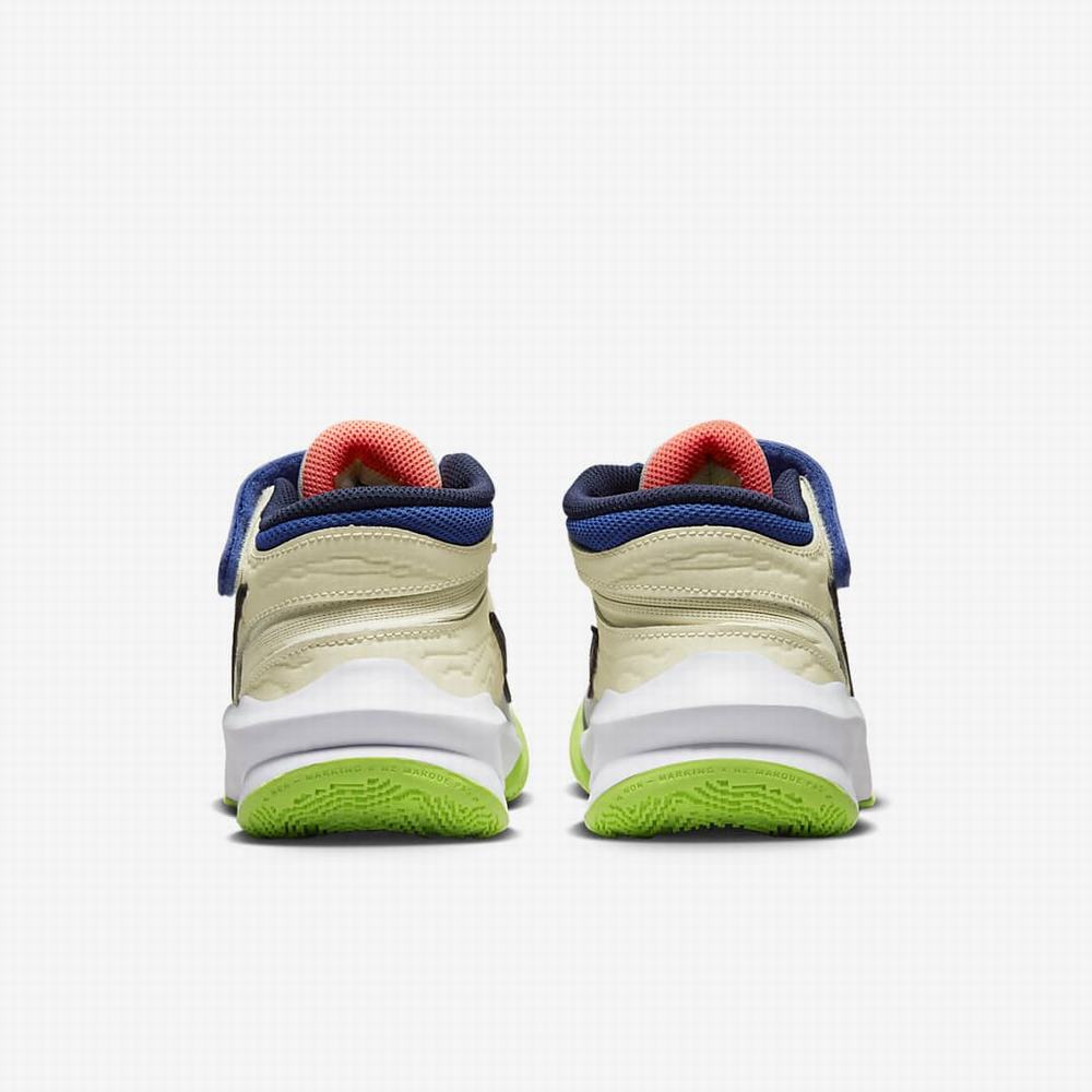 Nike Team Hustle D 10 FlyEase Gyerek Kosárlabda Cipő Fehér Narancssárga Fekete | NI9547-J09