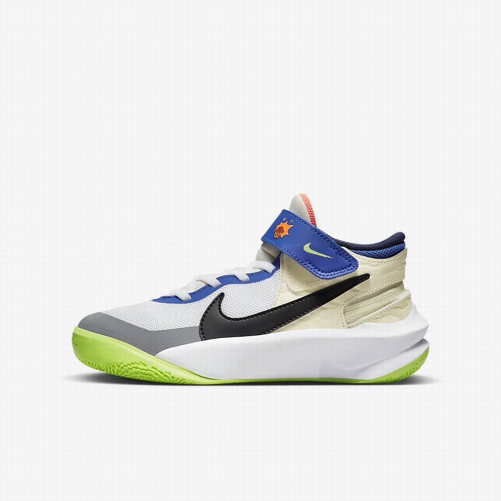 Nike Team Hustle D 10 FlyEase Gyerek Kosárlabda Cipő Fehér Narancssárga Fekete | NI9547-J09