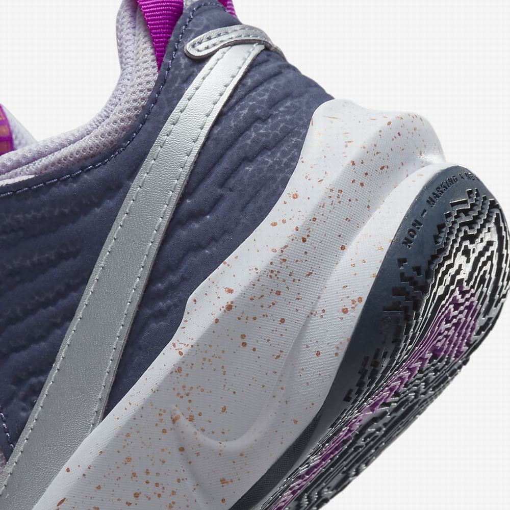 Nike Team Hustle D 10 SE Gyerek Kosárlabda Cipő Lila Kék Lila Metal Titán | NI1587-M40