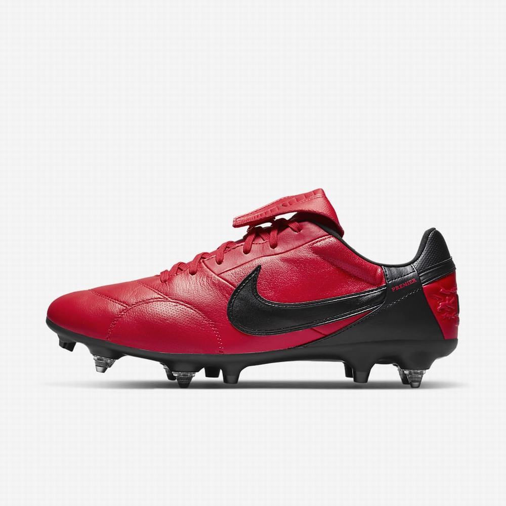 Nike The Premier 3 SG-PRO Anti-Clog Traction Soft-Ground Férfi Focicipő Piros Fekete | NI7952-U26
