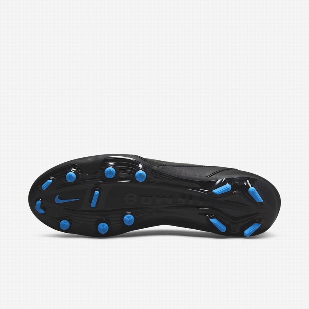 Nike Tiempo Legend 9 Academy MG Multi-Ground Férfi Focicipő Fekete Fehér Világos Kék Sötétszürke | NI1874-J58