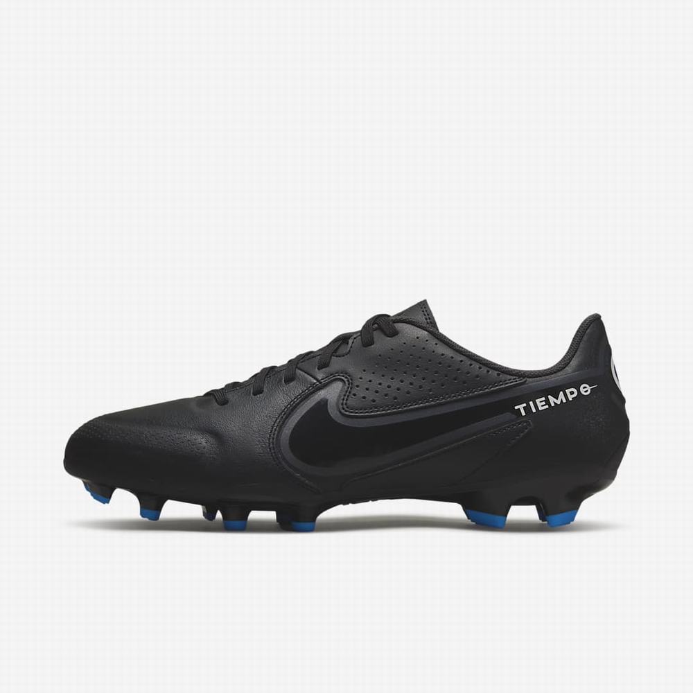 Nike Tiempo Legend 9 Academy MG Multi-Ground Férfi Focicipő Fekete Fehér Világos Kék Sötétszürke | NI1874-J58