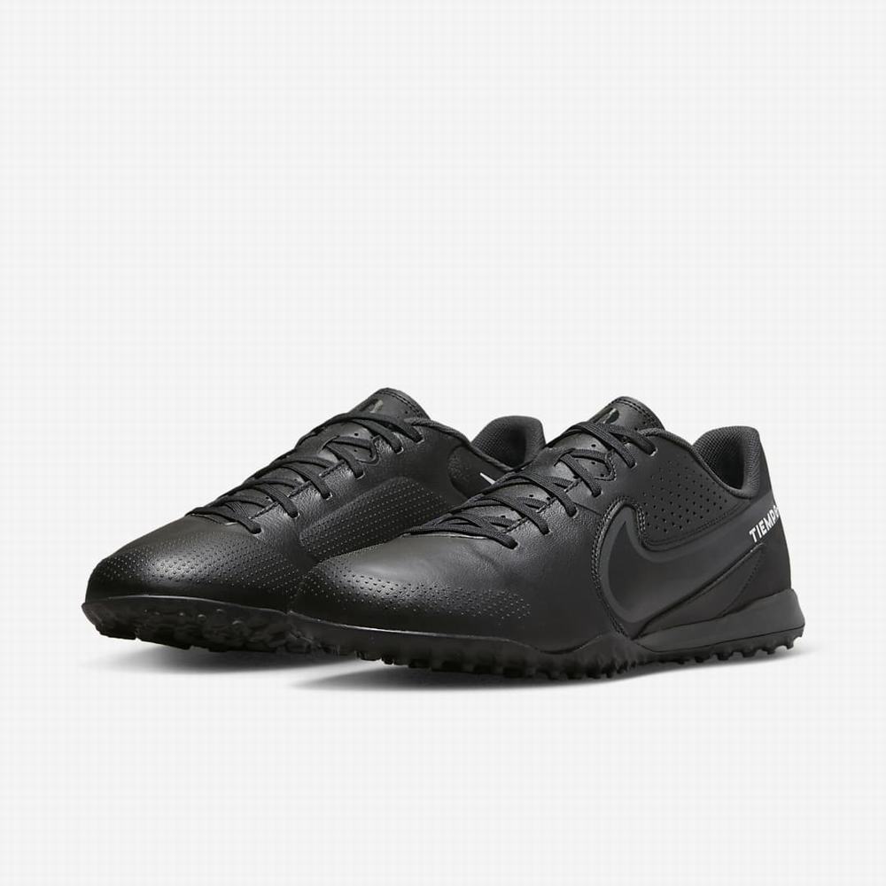 Nike Tiempo Legend 9 Academy TF Turf Férfi Focicipő Fekete Fehér Világos Kék Sötétszürke | NI5684-R50