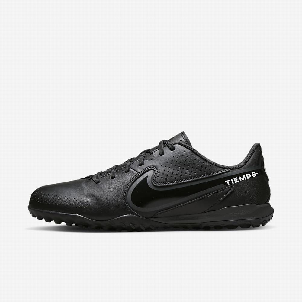 Nike Tiempo Legend 9 Academy TF Turf Férfi Focicipő Fekete Fehér Világos Kék Sötétszürke | NI5684-R50
