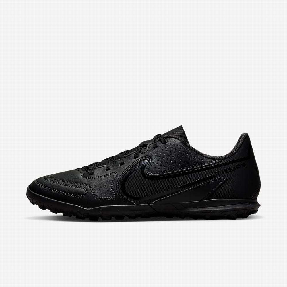 Nike Tiempo Legend 9 Club TF Turf Férfi Focicipő Fekete Fehér Világos Kék Fekete | NI9187-V03