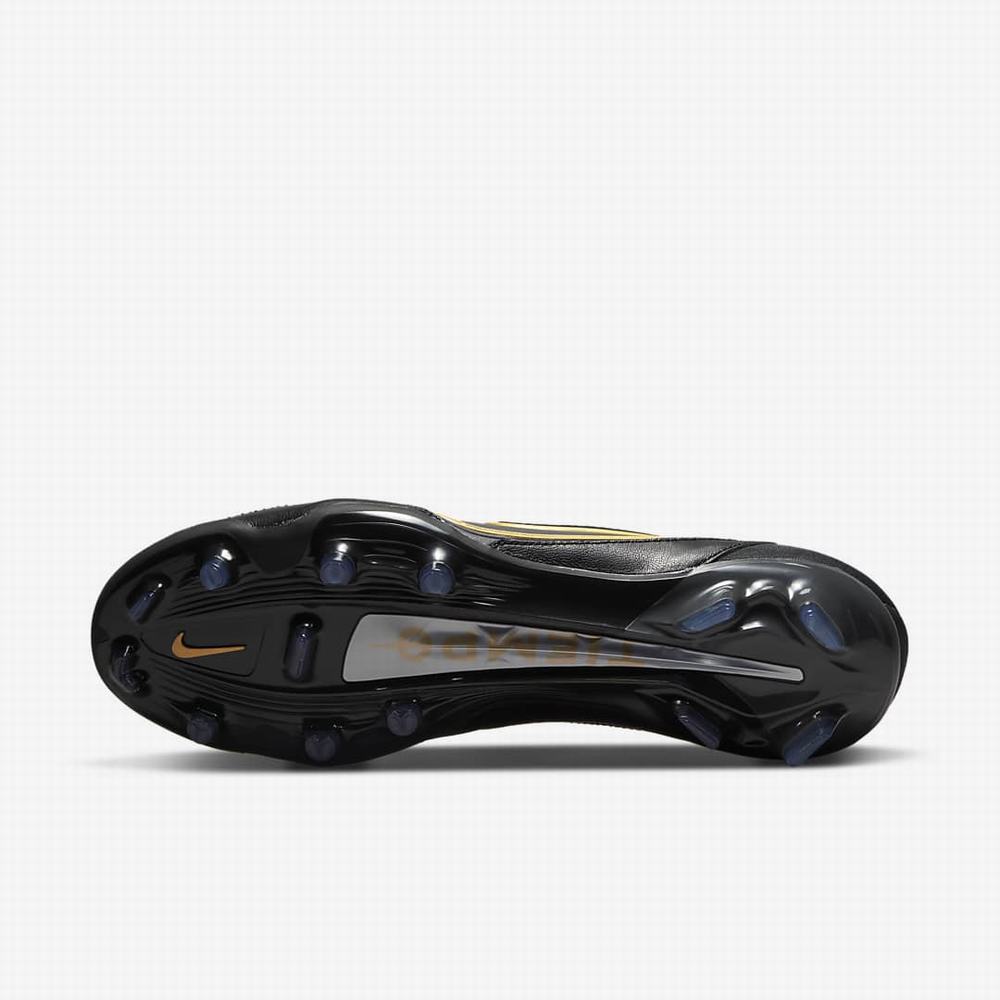 Nike Tiempo Legend 9 Elite FG Firm-Ground Női Focicipő Fekete Sötétszürke Metal Arany Metal Sötétszürke | NI8325-R08